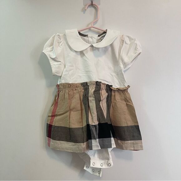 Baby plaid bodysuit with skirt attached - Picture 2 of 4